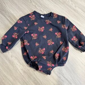 Old Navy Dark Blue Floral Baby Romper